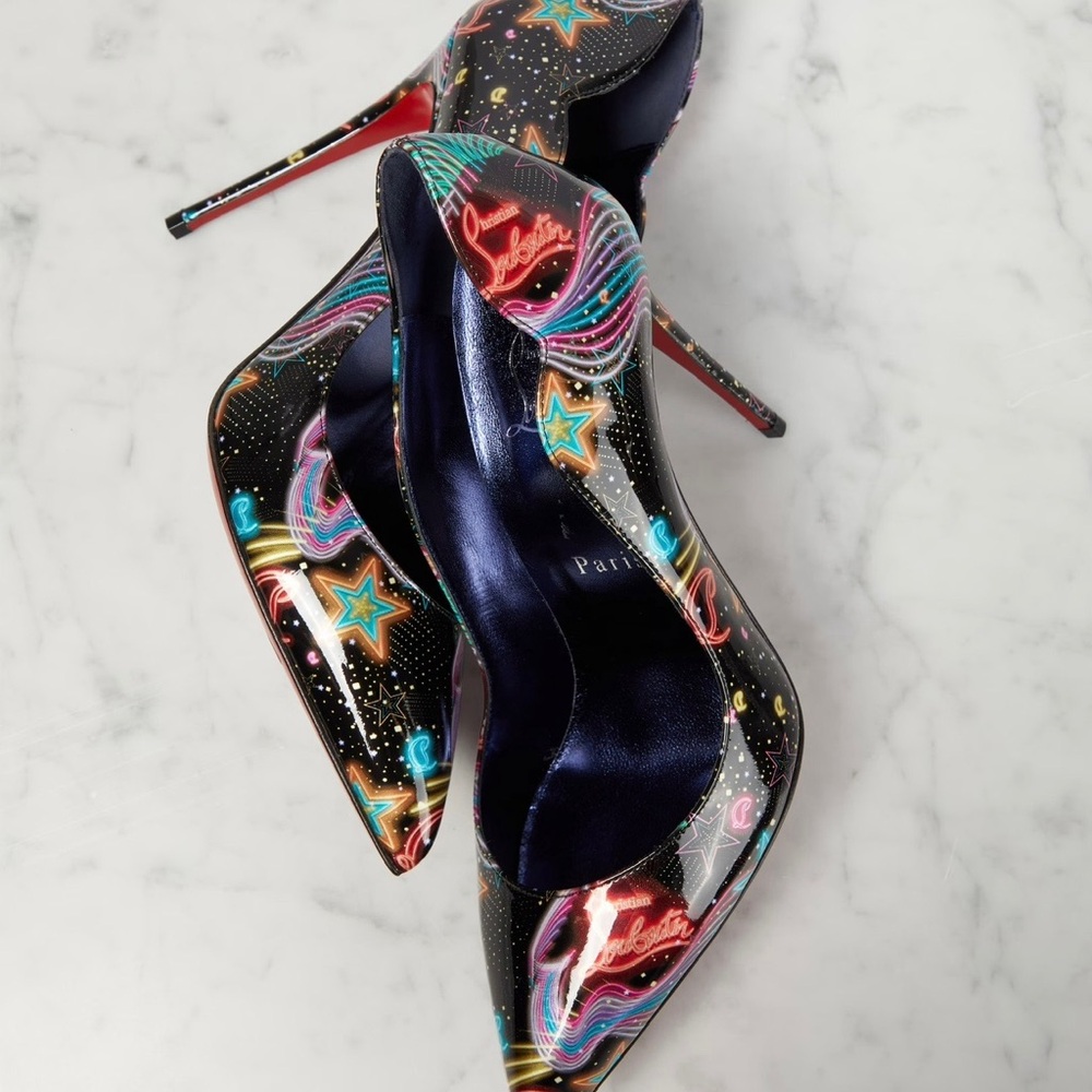 Christian Louboutin Hot Chick Patent Starlight Pumps EU38.5/US8 - Picture 5 of 7